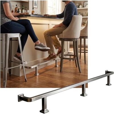 Cuccioletti CucCe Repose-pieds de bar Kit de repose-pieds de barre, repose-pieds brossé for intérieur et extérieur, restaurant, cuisine, bibliothèque, comptoir de café Cuccioletti CucCe Repose-pieds de bar Kit de repose-pieds de barre, repose-pieds brossé for intérieur et extérieur, restaurant, cuisine, bibliothèque, comptoir de café