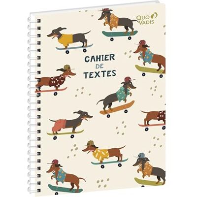 QUO VADIS Cahier de textes Spiralé Français Animascot Multicolore Journalier 15x21 cm Papier Clairefontaine blanc QUO VADIS Cahier de textes Spiralé Français Animascot Multicolore Journalier 15x21 cm Papier Clairefontaine blanc