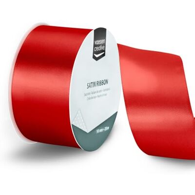Creative Ruban de satin rouge – 20 m x 5 cm – Ruban fin pour emballage cadeau et travaux manuels Creative Ruban de satin rouge – 20 m x 5 cm – Ruban fin pour emballage cadeau et travaux manuels