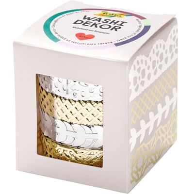 Folia 29402 – Lot de 4 bordures en dentelle en papier de riz Hotfoil argenté et doré adhèrent à de nombreuses surfaces, se retirent sans laisser de traces, pour décorer et décorer Folia 29402 – Lot de 4 bordures en dentelle en papier de riz Hotfoil argenté et doré adhèrent à de nombreuses surfaces, se retirent sans laisser de traces, pour décorer et décorer