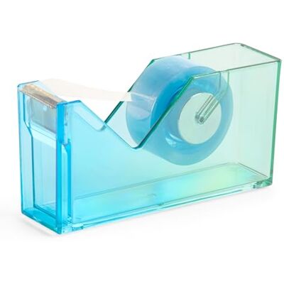 Miquelrius Distributeur de ruban adhésif 126 x 62 x 36 mm Porte-ruban adhésif pour bureau, école, travaux manuels et washi tape, polystyrène et métal, porte-ruban dégradé bleu/vert Miquelrius Distributeur de ruban adhésif 126 x 62 x 36 mm Porte-ruban adhésif pour bureau, école, travaux manuels et washi tape, polystyrène et métal, porte-ruban dégradé bleu/vert