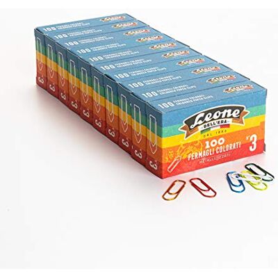 Dell Pinces colorées Leonecolor N°3 mm. 28 Queue de 10 boîtes de 100 pièces. Fabriqué en Italie. Dell Pinces colorées Leonecolor N°3 mm. 28 Queue de 10 boîtes de 100 pièces. Fabriqué en Italie.