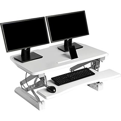 Seville Classics 90 cm convertisseur de bureau assis-debout pneumatique - Support de bureau réglable Seville Classics 90 cm convertisseur de bureau assis-debout pneumatique - Support de bureau réglable