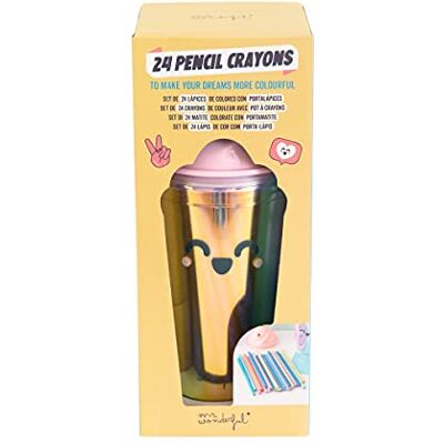 Mr. Wonderful Set of 24 coloured crayons with pot Milkshake Mr. Wonderful Set of 24 coloured crayons with pot Milkshake