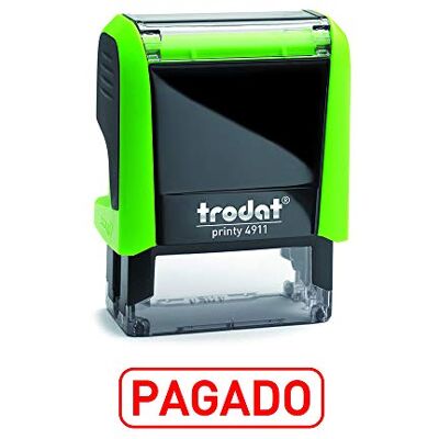 Trodat 4911 Printy Tampon formule commerciale avec inscription en espagnol payé, encreur automatique, taille de la plaque de texte 37 x 14 mm, rouge Trodat 4911 Printy Tampon formule commerciale avec inscription en espagnol payé, encreur automatique, taille de la plaque de texte 37 x 14 mm, rouge