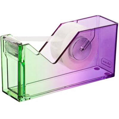 Idena 11362 Porte-ruban adhésif avec lame en métal, avec 1 rouleau de ruban adhésif, support de ruban adhésif violet vert, dimensions environ 12,6 x 3,6 x 6,2 cm, convient pour l'école et le bureau Idena 11362 Porte-ruban adhésif avec lame en métal, avec 1 rouleau de ruban adhésif, support de ruban adhésif violet vert, dimensions environ 12,6 x 3,6 x 6,2 cm, convient pour l'école et le bureau