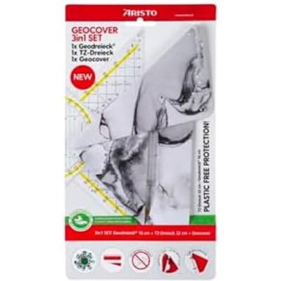 Aristo AR18004B Set 3 en 1 Triangle TZ AR1650/2 & Geodreieck AR1552 avec étui de protection Geocover (triangles avec picots d'encre, Geocover avec perforation et fermeture magnétique) Blanc/gris Aristo AR18004B Set 3 en 1 Triangle TZ AR1650/2 & Geodreieck AR1552 avec étui de protection Geocover (triangles avec picots d'encre, Geocover avec perforation et fermeture magnétique) Blanc/gris