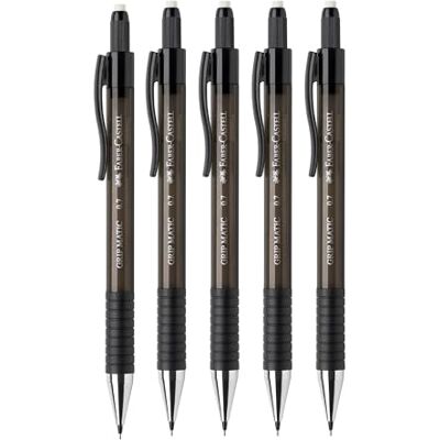 Faber-Castell 205206 Grip Matic Lot de 5 porte-mines Noir Dureté B Mine 0,7 mm + gomme Faber-Castell 205206 Grip Matic Lot de 5 porte-mines Noir Dureté B Mine 0,7 mm + gomme