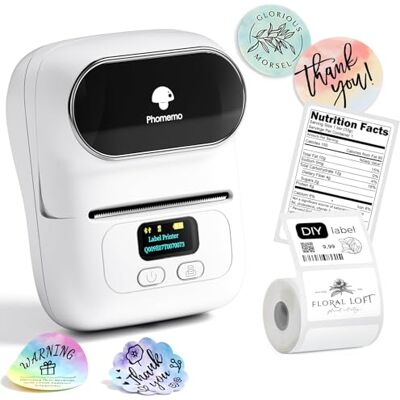 Phomemo M110 Étiqueteuse Bluetooth sans fil portable pour adresse, code-barres, logo, imprimante d'étiquettes thermiques compatible avec téléphone Android et iOS, blanc Phomemo M110 Étiqueteuse Bluetooth sans fil portable pour adresse, code-barres, logo, imprimante d'étiquettes thermiques compatible avec téléphone Android et iOS, blanc