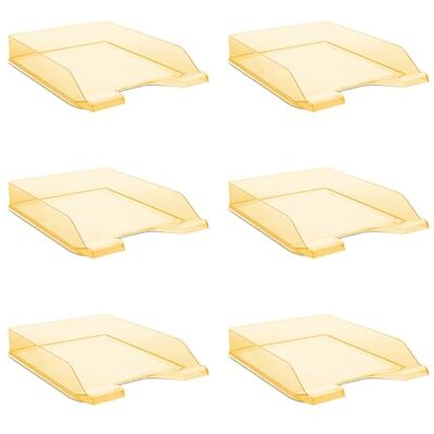 DONAU Lot de 6 corbeilles à courrier standard Format A4 En polystyrène Moderne et empilable Transparent DONAU Lot de 6 corbeilles à courrier standard Format A4 En polystyrène Moderne et empilable Transparent