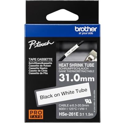 Brother HSE261E Ruban retrac Noir/Blanc Brother HSE261E Ruban retrac Noir/Blanc