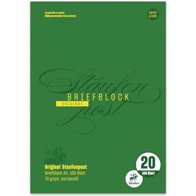 Staufen Style Bloc à lettres Format A4-100 feuilles de papier à lettre Linéature 20-70 g/m² Blanches Staufen Style Bloc à lettres Format A4-100 feuilles de papier à lettre Linéature 20-70 g/m² Blanches