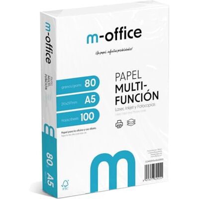 m-office - A5 80g - Jet d’encre - Laser - Papier pour imprimante m-office - A5 80g - Jet d’encre - Laser - Papier pour imprimante