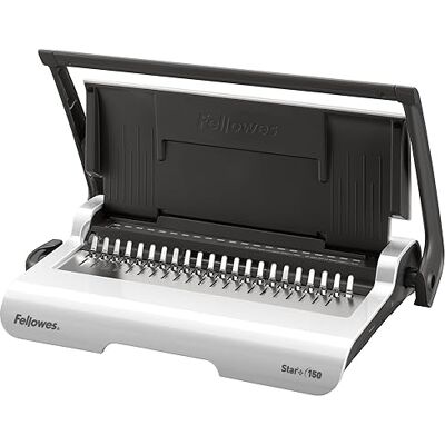 Fellowes Machine à relier pour la maison, Star+ Reliure 21 trous, 150 feuilles, perforation manuelle pour un usage personnel Blanc/Gris Fellowes Machine à relier pour la maison, Star+ Reliure 21 trous, 150 feuilles, perforation manuelle pour un usage personnel Blanc/Gris