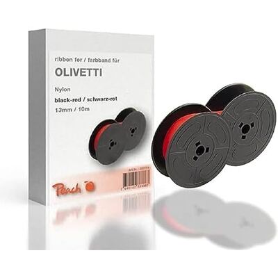 Peach Ruban encreur de rechange Olivetti, noir/rouge, nylon, 13 mm/10 m, taille 1 Peach Ruban encreur de rechange Olivetti, noir/rouge, nylon, 13 mm/10 m, taille 1