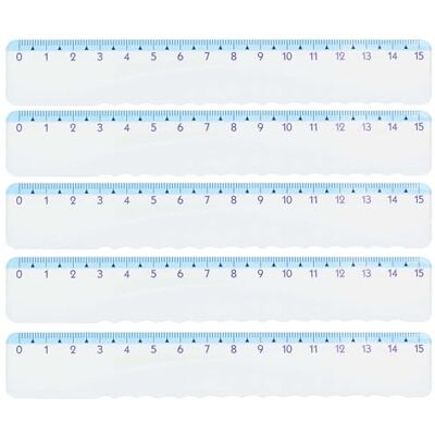 KUM AZ228.01.16-B Règle Style Highlight, 15 cm, bleu, avec bord ondulé, 5 pièces, matériel scolaire KUM AZ228.01.16-B Règle Style Highlight, 15 cm, bleu, avec bord ondulé, 5 pièces, matériel scolaire