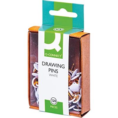 Q-Connect KF02019Q Punaises Blanc Lot de 120 (Import Royaume Uni) Q-Connect KF02019Q Punaises Blanc Lot de 120 (Import Royaume Uni)