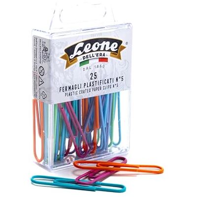 Dell Lot de 25 pinces colorées plastifiées Lion de l'Era n° 5-50 mm Boîte à suspendre Fabriqué en Italie Dell Lot de 25 pinces colorées plastifiées Lion de l'Era n° 5-50 mm Boîte à suspendre Fabriqué en Italie