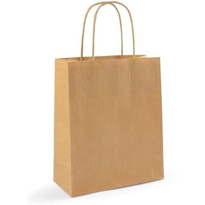Thepaperbagstore 30 petite sacs papier kraft brun côtelés 18x22x8cm Sacs kraft 90 gsm avec anses torsadées renforcées pour un transport fiable Thepaperbagstore 30 petite sacs papier kraft brun côtelés 18x22x8cm Sacs kraft 90 gsm avec anses torsadées renforcées pour un transport fiable