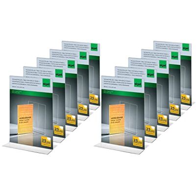 Sigel TA220 Lot de 10 Présentoirs verticals de table, 30 x 21 x 8,5 cm, acrylique transparent Sigel TA220 Lot de 10 Présentoirs verticals de table, 30 x 21 x 8,5 cm, acrylique transparent