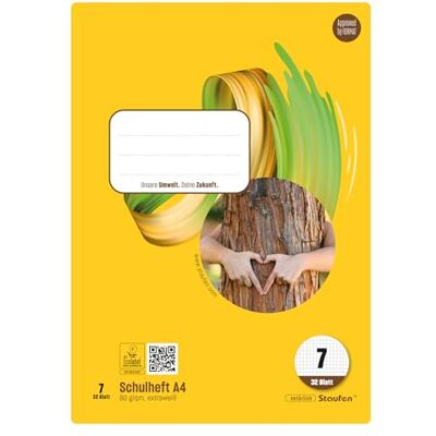 Staufen Cahier d'école Style 5 cahiers de 32 feuilles chacun, format A4, linéature 7 (carreaux de 7 mm), papier 80 g/m² Staufen Cahier d'école Style 5 cahiers de 32 feuilles chacun, format A4, linéature 7 (carreaux de 7 mm), papier 80 g/m²