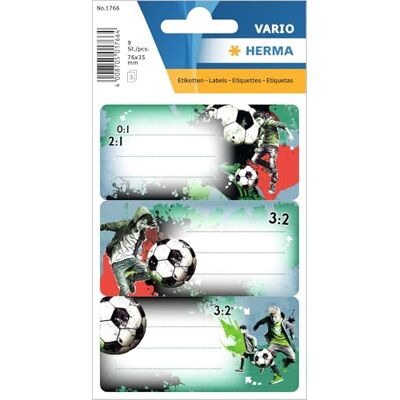 HERMA Étiquettes autocollantes pour livre de football, sport, pour enfants, avec motif de football, étiquettes nominatives pour l'école, livre, cahier scolaire, bouteille d'eau HERMA Étiquettes autocollantes pour livre de football, sport, pour enfants, avec motif de football, étiquettes nominatives pour l'école, livre, cahier scolaire, bouteille d'eau