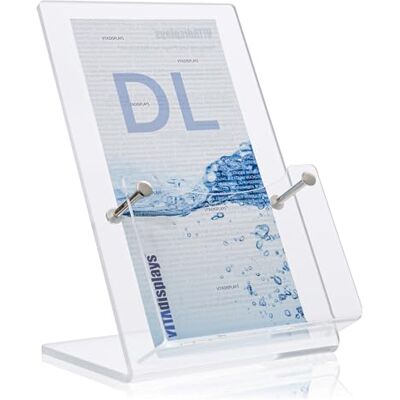 VITAdisplays Présentoir à prospectus de table « Deluxe » Design long En Plexiglas original Support stable avec bords satinés diamantés Fabriqué en Allemagne VITAdisplays Présentoir à prospectus de table « Deluxe » Design long En Plexiglas original Support stable avec bords satinés diamantés Fabriqué en Allemagne