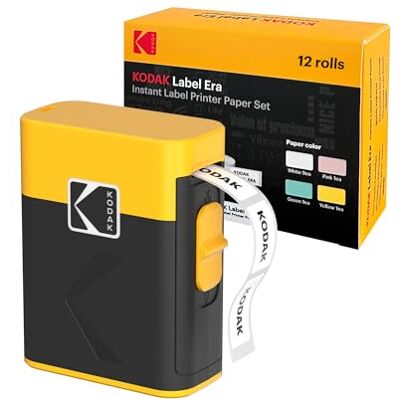 Kodak New Label Era M50 Imprimante Instantanée d'étiquettes (Blanc, Imprimeur avec 1 Rouleau Autocollant Label + 12 Rouleaux, Blanc 9 Rouleaux, Rose/Vert/Jaune 1 Rouleau chacun) Kodak New Label Era M50 Imprimante Instantanée d'étiquettes (Blanc, Imprimeur avec 1 Rouleau Autocollant Label + 12 Rouleaux, Blanc 9 Rouleaux, Rose/Vert/Jaune 1 Rouleau chacun)