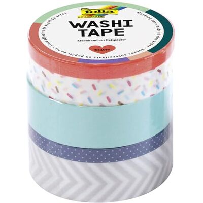 Folia 26440 Lot de 5 rubans adhésifs Washi Orange fluo Folia 26440 Lot de 5 rubans adhésifs Washi Orange fluo