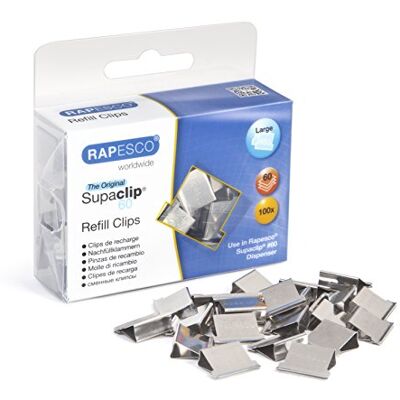 Rapesco CP10060S Supaclip 60 Pinces en Acier Inoxydable, Lot de 100 Rapesco CP10060S Supaclip 60 Pinces en Acier Inoxydable, Lot de 100