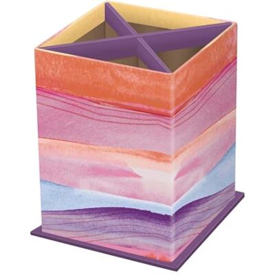 QUO VADIS Pot à crayons Iconique 4 compartiments Multicolore Résistant et durable 8,5x8,5x11 cm QUO VADIS Pot à crayons Iconique 4 compartiments Multicolore Résistant et durable 8,5x8,5x11 cm