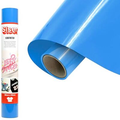 SISER EcoStretch Celeste, 30 cm x 0,5 m, vinyle thermotransférable thermocollant pour la personnalisation des vêtements et des vêtements de sport, matériel de loisirs créatifs, facile à couper. SISER EcoStretch Celeste, 30 cm x 0,5 m, vinyle thermotransférable thermocollant pour la personnalisation des vêtements et des vêtements de sport, matériel de loisirs créatifs, facile à couper.