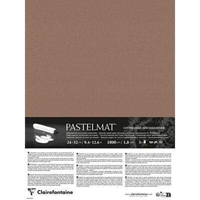 Clairefontaine 796011C Contrecollé Papier Pastelmat 5 Feuilles Contrecollées Carte Spéciale pour Pastels Secs 24x32 cm 360g 1,8 mm Marron Clairefontaine 796011C Contrecollé Papier Pastelmat 5 Feuilles Contrecollées Carte Spéciale pour Pastels Secs 24x32 cm 360g 1,8 mm Marron