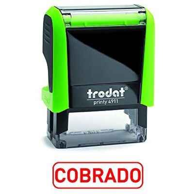 Trodat 4911 Printy Tampon formule commerciale avec texte cuivré, encreur automatique, taille de la plaque de texte 37 x 14 mm, rouge Trodat 4911 Printy Tampon formule commerciale avec texte cuivré, encreur automatique, taille de la plaque de texte 37 x 14 mm, rouge