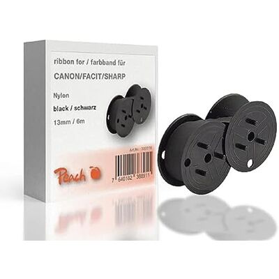 Peach Ruban encreur en nylon pour Canon/Facit/Sharp Noir 13 mm / 6 m Peach Ruban encreur en nylon pour Canon/Facit/Sharp Noir 13 mm / 6 m