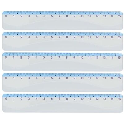 KUM AZ228.01.16-B Règle Style, 15 cm, bleu, lot de 5, matériel scolaire KUM AZ228.01.16-B Règle Style, 15 cm, bleu, lot de 5, matériel scolaire