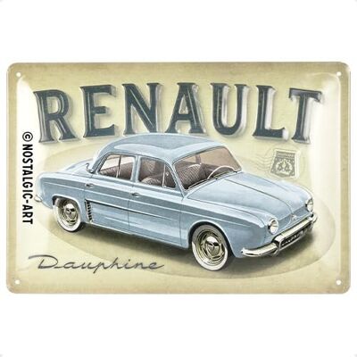 ART Plaque rétro, 20 x 30 cm, Renault – Dauphine – Idée cadeau pour fans de Renault, Official License Product (OLP), en métal, design vintage ART Plaque rétro, 20 x 30 cm, Renault – Dauphine – Idée cadeau pour fans de Renault, Official License Product (OLP), en métal, design vintage