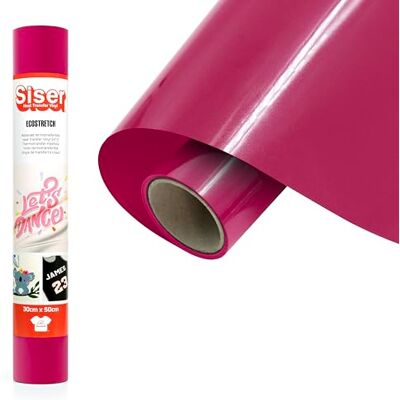 SISER EcoStretch Cyclamen Fluo, 30 cm x 0,5 m, vinyle thermotransférable thermocollant pour la personnalisation des vêtements et des vêtements de sport, matériel de loisirs créatifs SISER EcoStretch Cyclamen Fluo, 30 cm x 0,5 m, vinyle thermotransférable thermocollant pour la personnalisation des vêtements et des vêtements de sport, matériel de loisirs créatifs