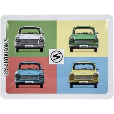 Plaque rétro, 15 x 20 cm, Trabant – Pop Art – Souvenir et idée de cadeau, Official License Product (OLP), en métal, design vintage Plaque rétro, 15 x 20 cm, Trabant – Pop Art – Souvenir et idée de cadeau, Official License Product (OLP), en métal, design vintage
