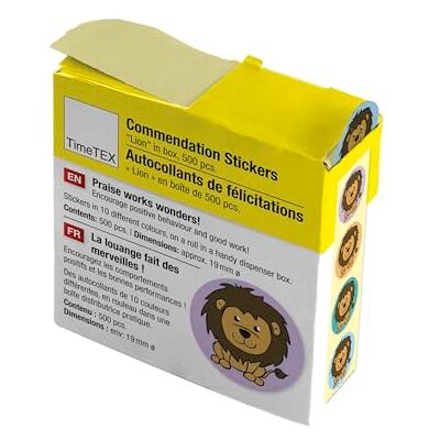TimeTEX Lot de 560 autocollants « Lion », 19 mm de diamètre TimeTEX Lot de 560 autocollants « Lion », 19 mm de diamètre