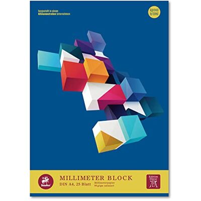 Staufen Edition Dürer Bloc millimétré, format A3, 25 feuilles, papier blanc premium 90 g/m², linéature millimétrique, 1 pièce Staufen Edition Dürer Bloc millimétré, format A3, 25 feuilles, papier blanc premium 90 g/m², linéature millimétrique, 1 pièce