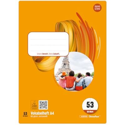Staufen Style Cahier de vocabulaire – 5 cahiers de 32 feuilles, format A4 Linéature 53, papier de haute qualité, récompensé par le label écologique de l'UE, détails pratiques, coins arrondis Staufen Style Cahier de vocabulaire – 5 cahiers de 32 feuilles, format A4 Linéature 53, papier de haute qualité, récompensé par le label écologique de l'UE, détails pratiques, coins arrondis