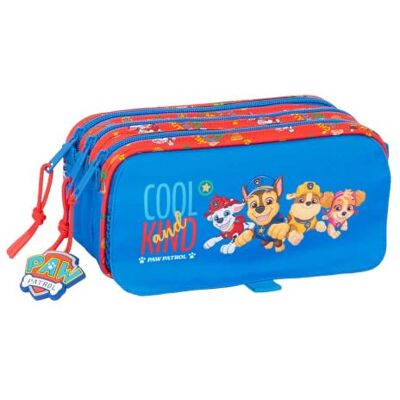 safta Trousse scolaire triple Paw Patrol Cool avec 3 compartiments et fermetures éclair, poche avant, sangle arrière adaptable au chariot porte-sac à dos, multicolore, dimensions 21,5 x 8 x 10 cm safta Trousse scolaire triple Paw Patrol Cool avec 3 compartiments et fermetures éclair, poche avant, sangle arrière adaptable au chariot porte-sac à dos, multicolore, dimensions 21,5 x 8 x 10 cm