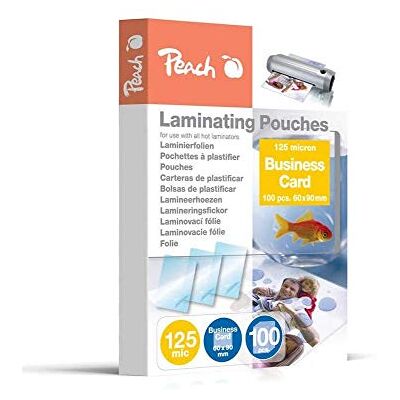 Peach Lot de 100 pochettes de plastification 60 x 90 mm pour cartes de visite 125 microns Brillant Compatible avec les plastifieuses de tous les fabricants PP525-08 Peach Lot de 100 pochettes de plastification 60 x 90 mm pour cartes de visite 125 microns Brillant Compatible avec les plastifieuses de tous les fabricants PP525-08
