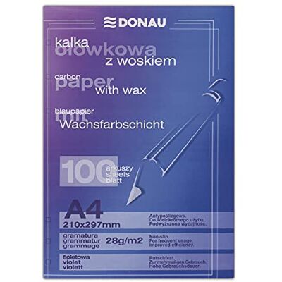 DONAU Danube 1923100pl Cire de 23 Bleu Papier/Papier autocopiant duplicata avec couche de couleur, A4, 100 feuilles, violet DONAU Danube 1923100pl Cire de 23 Bleu Papier/Papier autocopiant duplicata avec couche de couleur, A4, 100 feuilles, violet