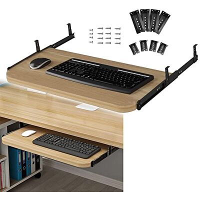 KFGISD , Avec rail coulissant Support de clavier ergonomique for ordinateur, plateau de clavier réglable en hauteur for la maison et le bureau ,Tastaturablage(Maple,600mmx270mm) KFGISD , Avec rail coulissant Support de clavier ergonomique for ordinateur, plateau de clavier réglable en hauteur for la maison et le bureau ,Tastaturablage(Maple,600mmx270mm)