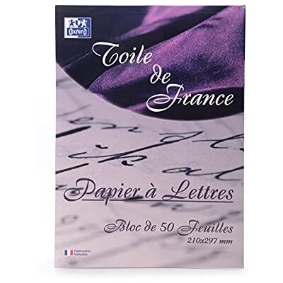 Oxford Correspondance Toile de France Papier à lettres A4 Blanc Oxford Correspondance Toile de France Papier à lettres A4 Blanc