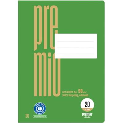 Staufen Green Cahier d'écolier – DIN A4, linéature 20 (vierge), 4 cahiers de 16 feuilles chacun, papier recyclé 90 g/m², coins arrondis pour éviter les « oreilles d'âne » Staufen Green Cahier d'écolier – DIN A4, linéature 20 (vierge), 4 cahiers de 16 feuilles chacun, papier recyclé 90 g/m², coins arrondis pour éviter les « oreilles d'âne »
