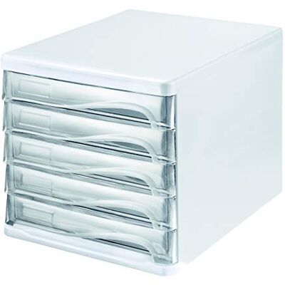 Helit Module de classement à tiroirs Format A4/C4 5 tiroirs Blanc/transparent Helit Module de classement à tiroirs Format A4/C4 5 tiroirs Blanc/transparent