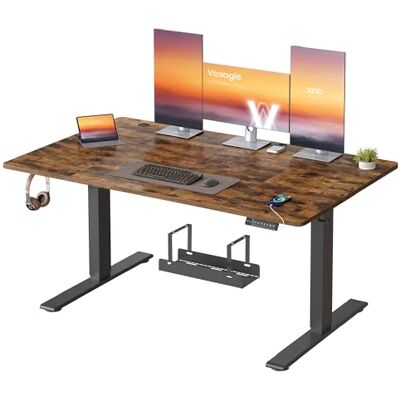 VASAGLE Bureau Électrique Réglable, Port USB-C, 140 x 80 cm Bureau Ergonomique, 72-120 cm, Rappel de Sédentarité, 3 Hauteurs, Taupe et Noir, Collection BALOK, LSD144KD02 VASAGLE Bureau Électrique Réglable, Port USB-C, 140 x 80 cm Bureau Ergonomique, 72-120 cm, Rappel de Sédentarité, 3 Hauteurs, Taupe et Noir, Collection BALOK, LSD144KD02